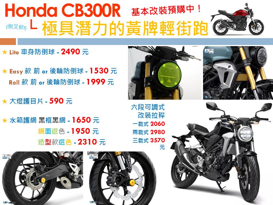 HONDA CB300R 重機精品套件防摔保護商品