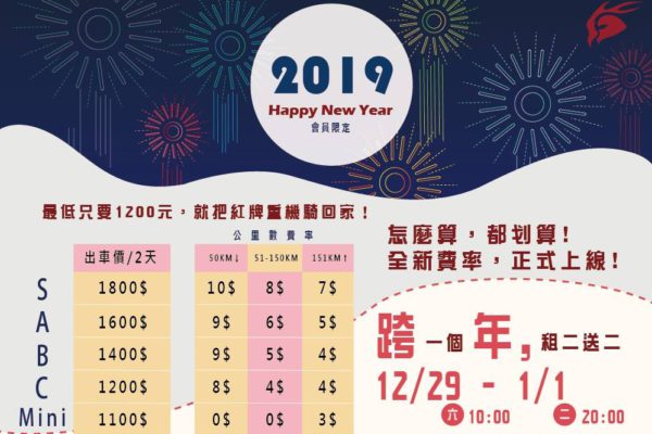 紅牌重機陪你跨年四天